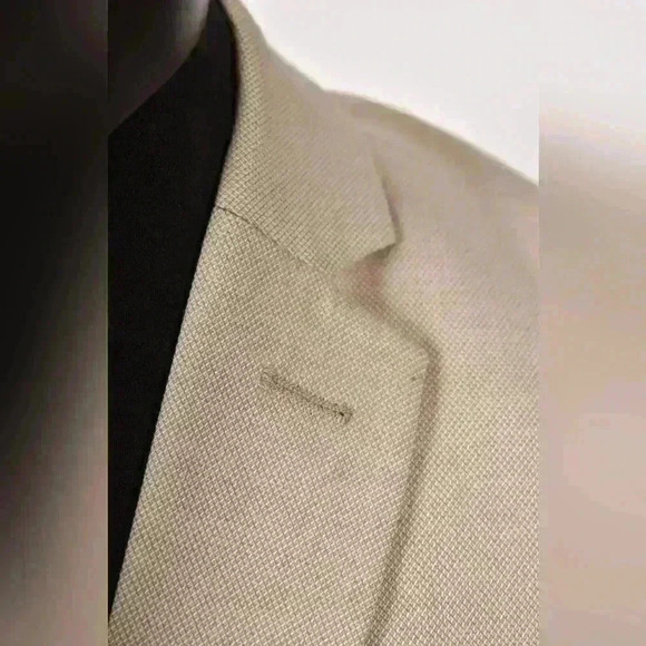 NWT SELECTED HOMME Tan  Beige Polyester Stretch Soft Jersey Blazer Jacket 40R - Picture 5 of 11